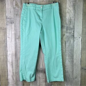 Rafaella Sport Classic Size 6 Mint Green Denim Pants Back Pockets Button Zipper